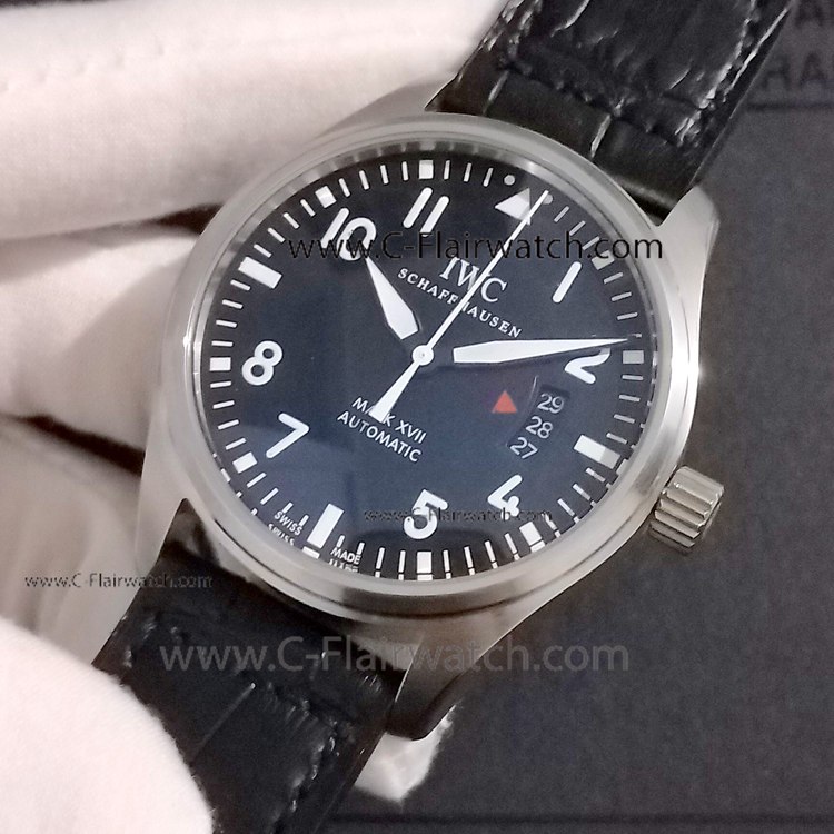 Copy IWC Pilots Mark XVII Automatic Watch SS Black Dial